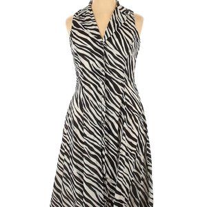 Jones New York Signature Casual Zebra Print Sleeveless Dress